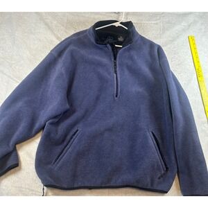 OUTERSPORT OT 2000 Fleece Pullover 1/4 Zip Navy Blue Size XL
